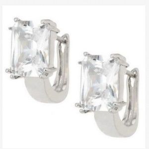 QVC Steel by Design Crystal Emerald Cut Earrings